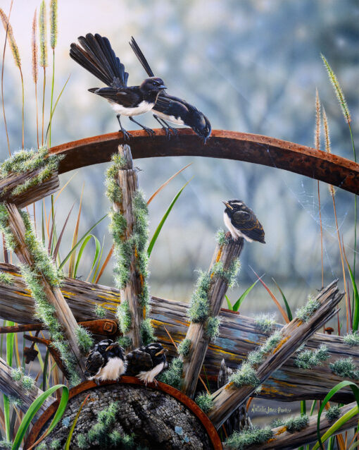 Early Morning Outing (Willie Wagtails) - SOLD