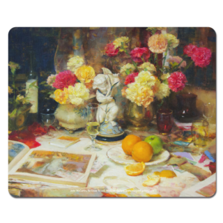 John McCartin - Carnations with Cherub Microfibre Mouse Pad