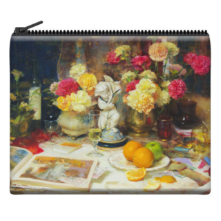 John McCartin - Carnations with Cherub Velour Coin Purse
